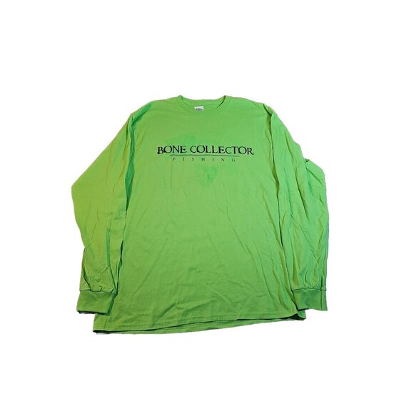 Bone Collector Shirt Men's Fish Logo Green Long Sleeve T-shirt Size Large Clean! - Picture 1 of 5